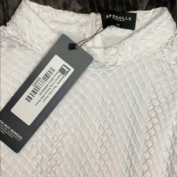 Fishnet Rebdolls White Dress with scrunch back - Picture 10 of 11